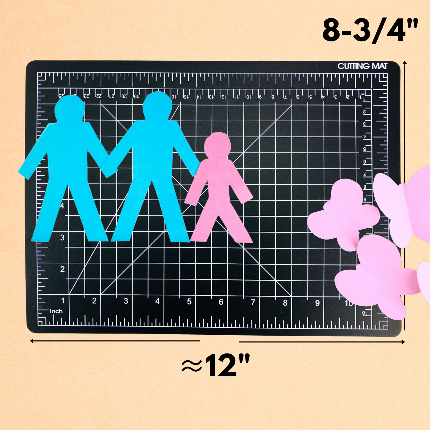 9 X 12 Inch Self-Healing Black Cutting Mat With Pre-Marked Grid Lines - CR-00-91913