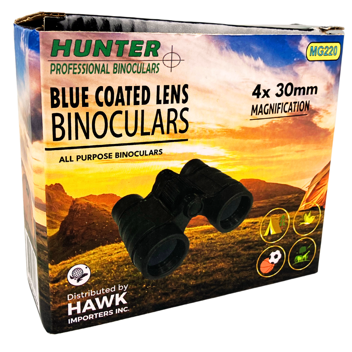 4x Mini Black Outdoor Binoculars - Blue Coated Lenses - MG-B-89220