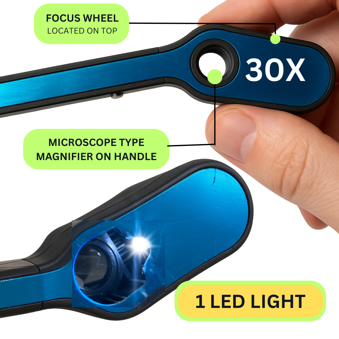 Mini High-Power Handheld 30x Magnifier - LED Illumination - MG-14748