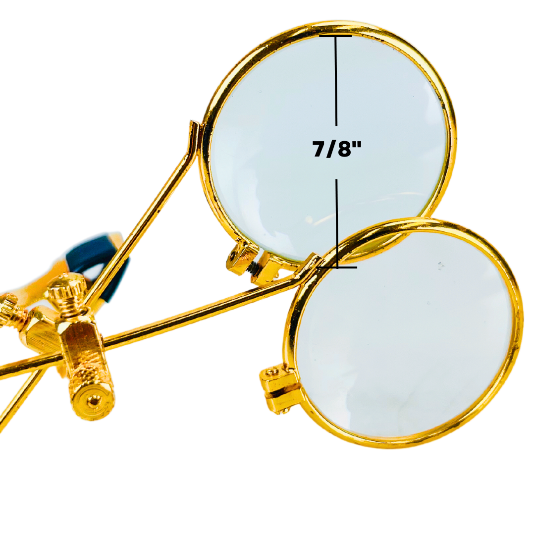 Gold Double Lens Loupe for Eyeglasses - 5X and 10X Power  - MG922G-510