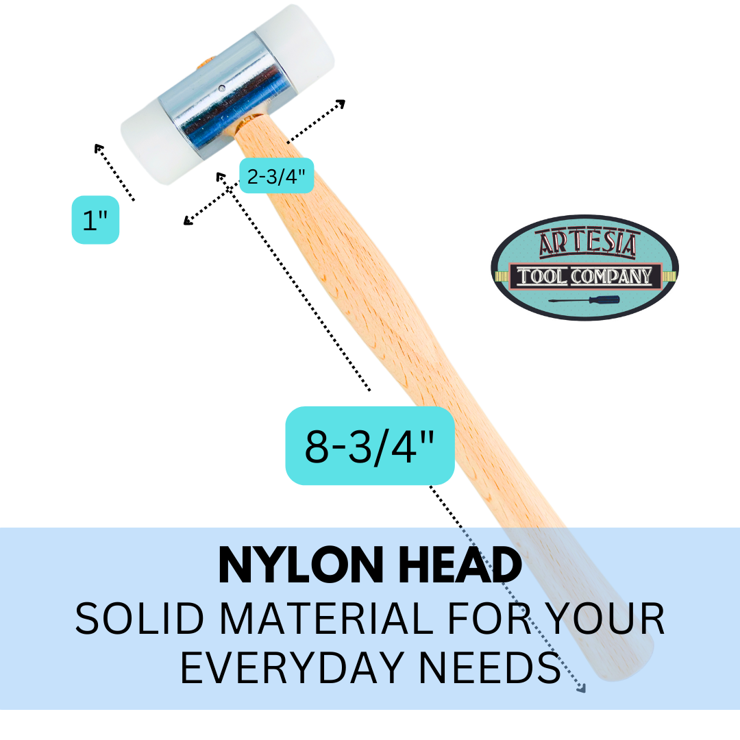 10 Inch Overall Length Double Headed Nylon Hammer With Wooden Handle - TJ-29309