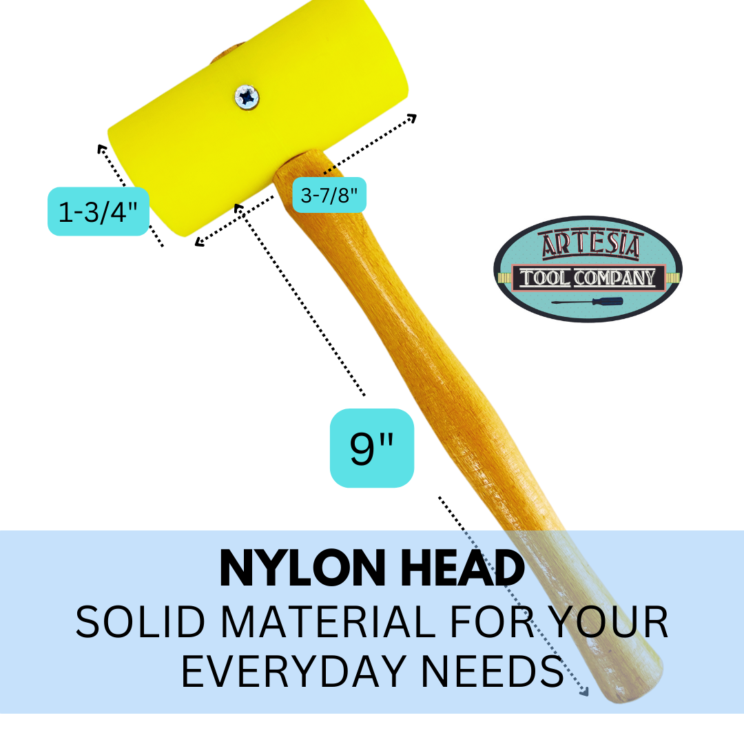 10-1/2 Inch Yellow Nylon Head Hammer With 1.75" Striking Surface - PH-11217