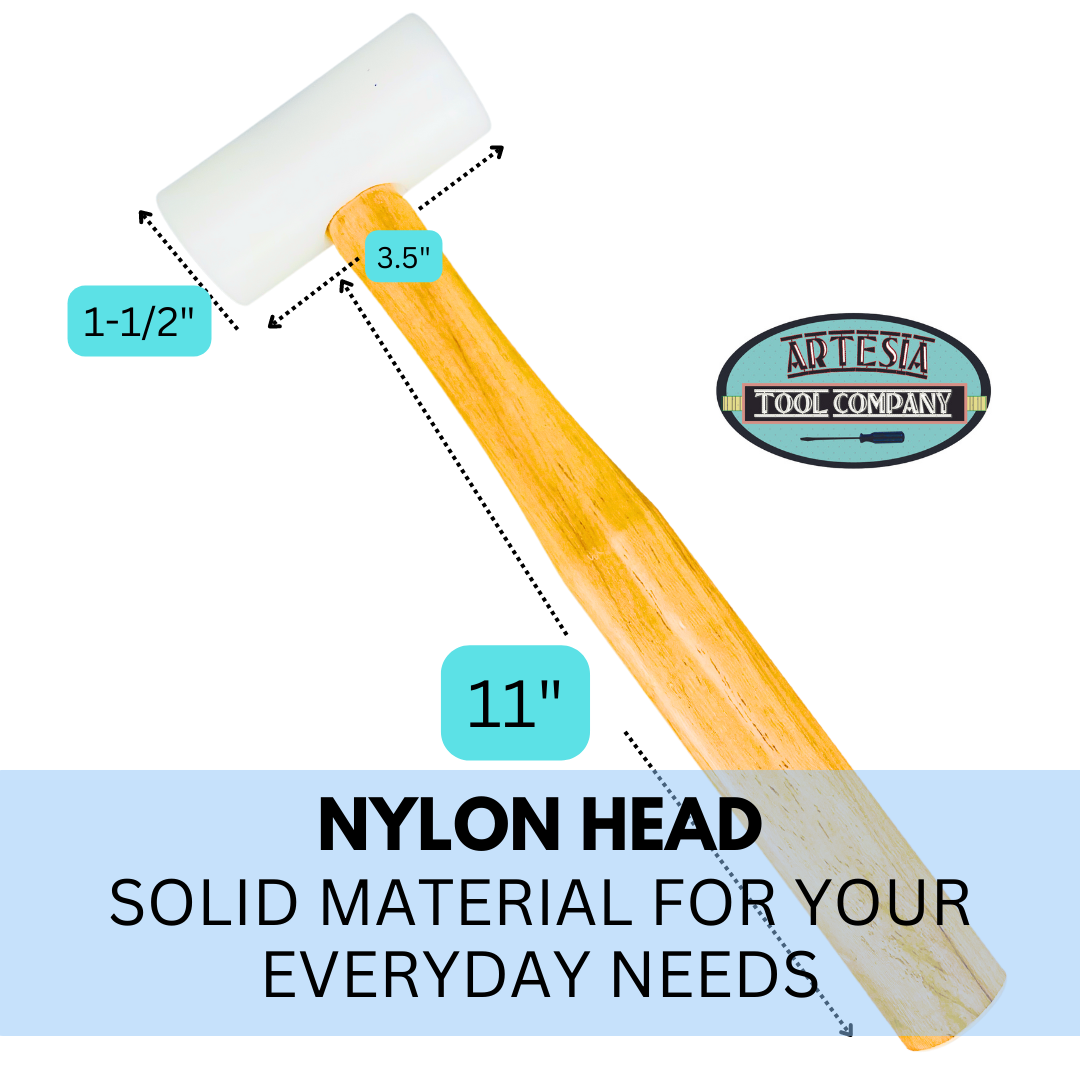 12-1/2 Inch Nylon Dual-Head Hammer - Wooden Handle - PH-43615