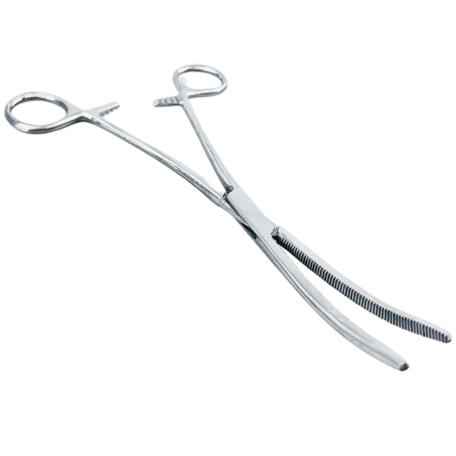8" Stainless Steel Curved Jaw Hemostat  - S3-03282