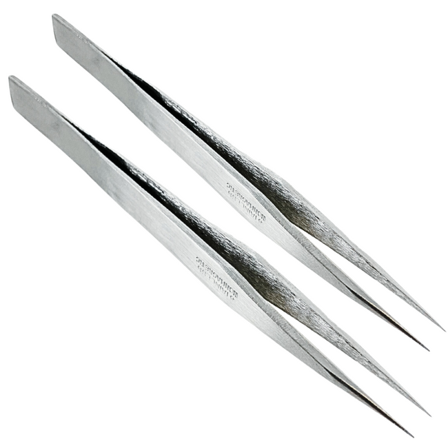 Non-Magnetic Stainless Tweezers with Fine Tips - 4.75 Inches Long (Pack of: 2) - S1-08029-Z02