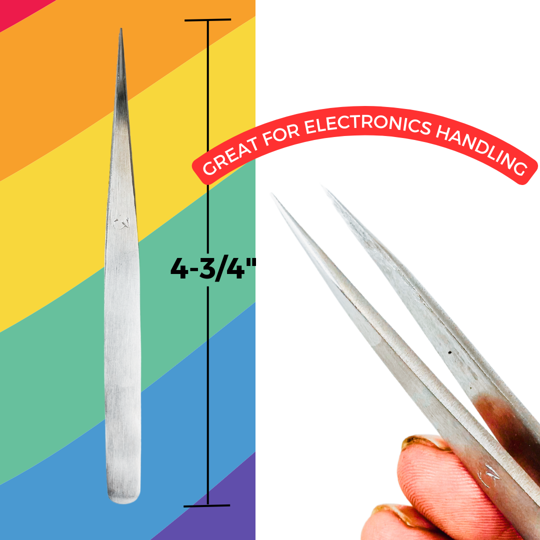 4.75" Non Magnetic Tweezers with Rounded Tips (Pack of: 2) - S1-08031-Z02