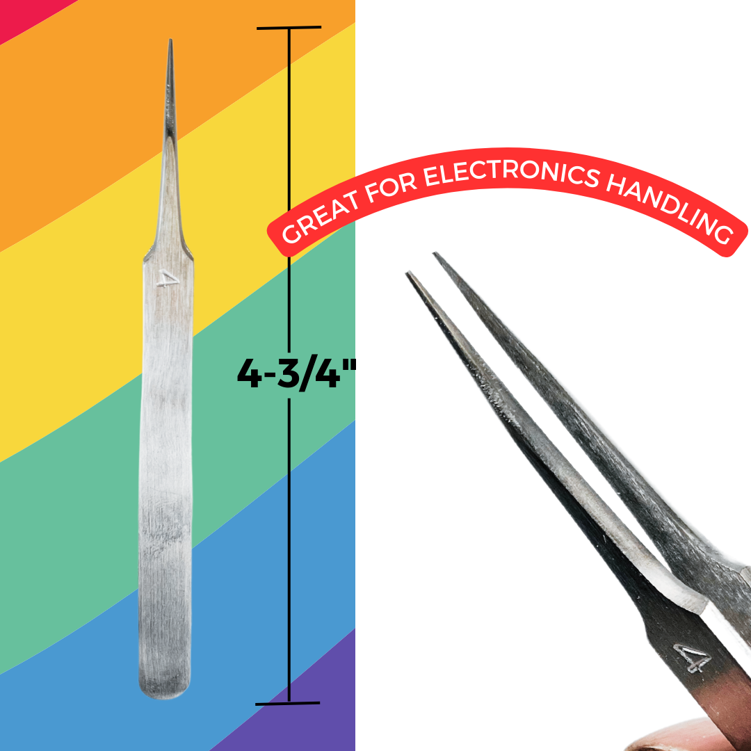 4.25" Non-magnetic Tweezers, Fine Tips (Pack of: 2) - S1-08033-Z02