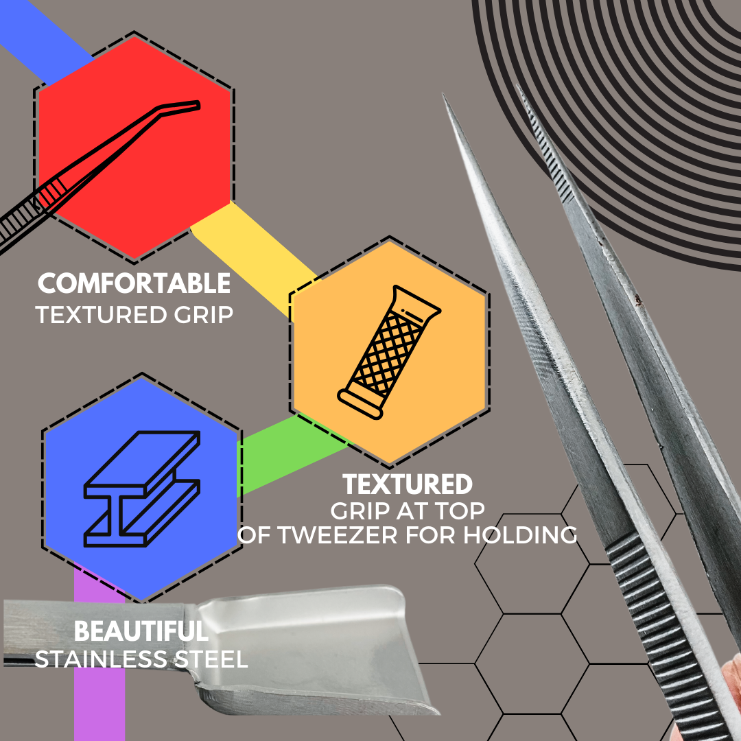 7" Diamond Fine Point Tweezers & Shovel (Pack of: 2) - S1-08583-Z02