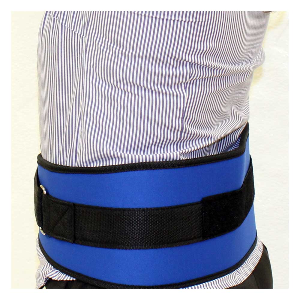 6" (15.2 cm) Back Support Belt | Blue & Black Trim | Size 2XL | Fits 46" - 52" Waist | Graduated Width | Designed for Heavy Lifting Tasks