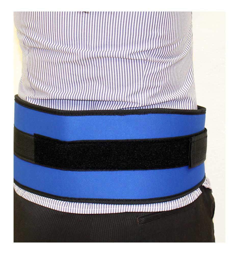 6" (15.2 cm) Back Support Belt | Blue & Black Trim | Size 2XL | Fits 46" - 52" Waist | Graduated Width | Designed for Heavy Lifting Tasks
