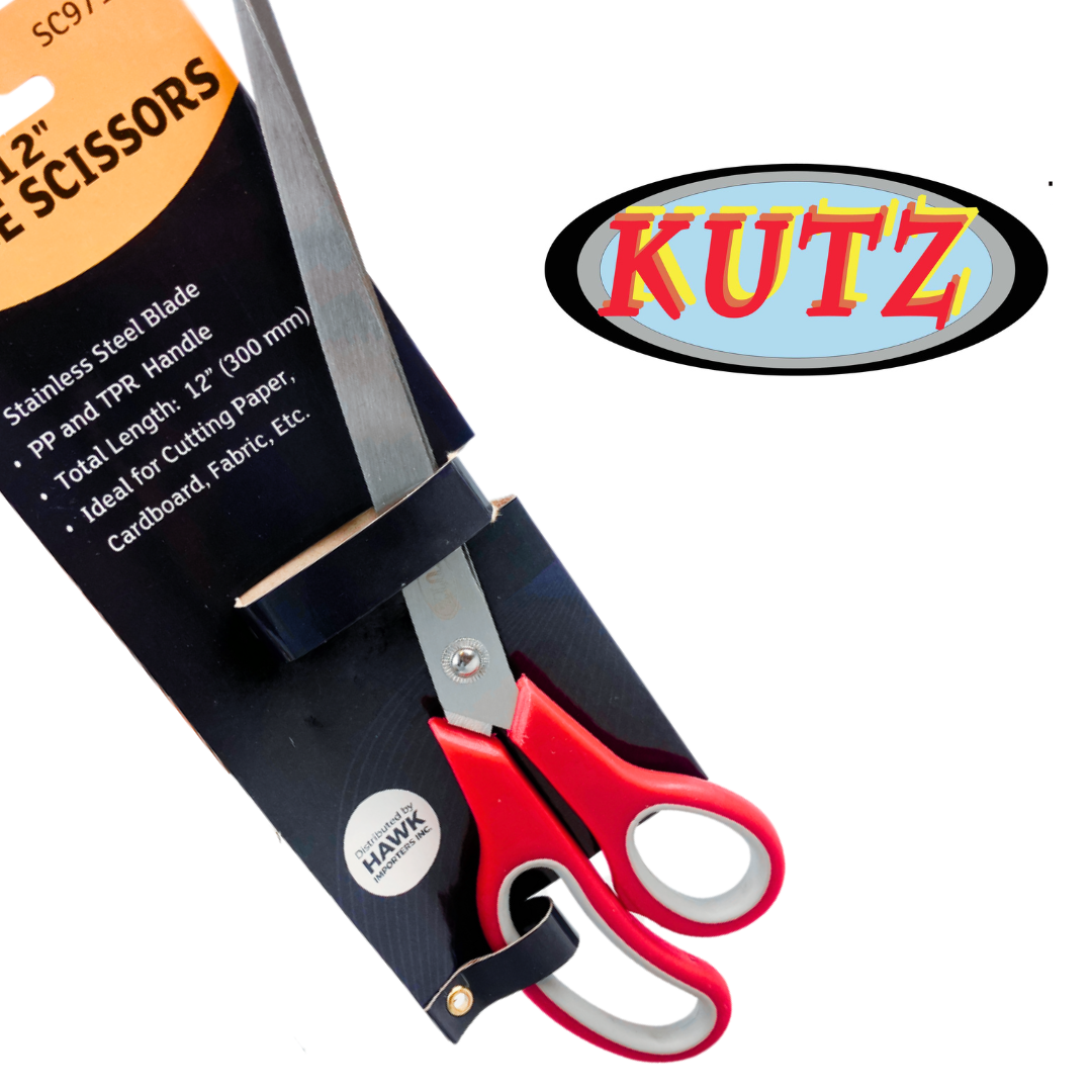 KUTZ 11.5" Premium Stainless Steel Scissors | Great For Office, Home, School Settings | Ideal For Cutting Paper, Scrapbooking, Cardboard, or Fabric - SC-97112