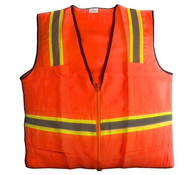 Bright Orange Safety Vest with Reflective Stripes - 2X Large  - SF-92718