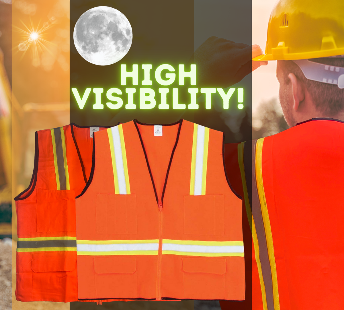 Bright Orange Safety Vest with Reflective Stripes - 2X Large - SF-92718