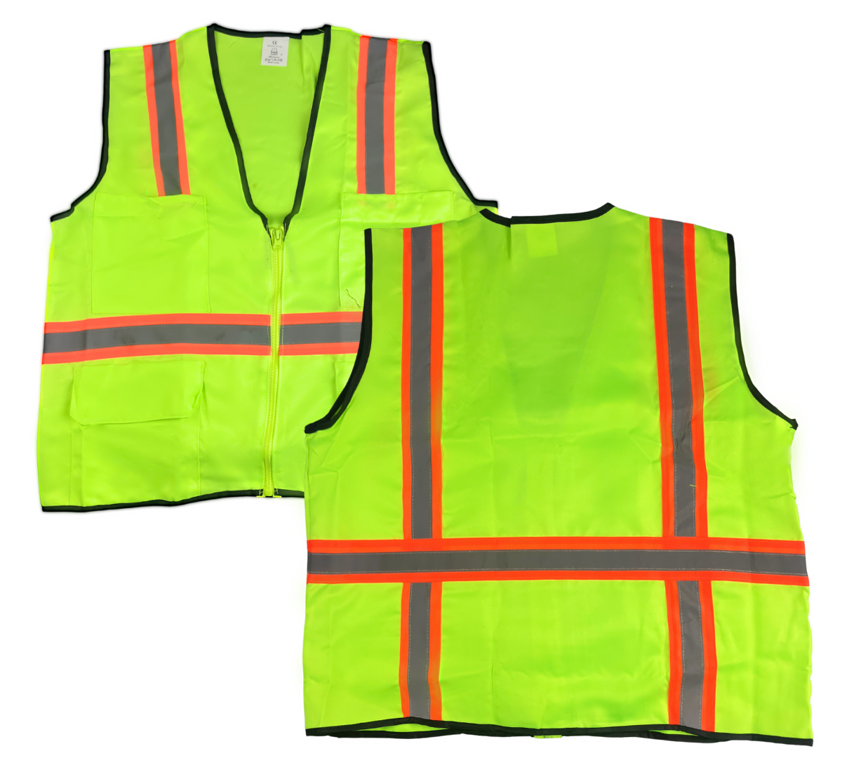 Bright Neon Green Safety Vest - Adult Size Medium  - SF-53718