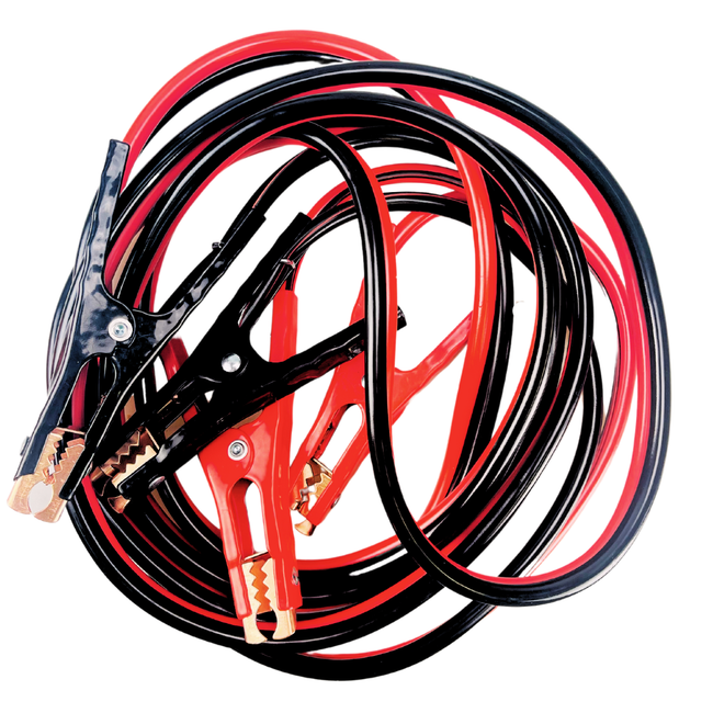 ROAD GENIE 16 Foot, 6 Gauge Booster Cable with Color-Coded Clamps and Carrying Pouch for Easy and Reliable Jump-Starting