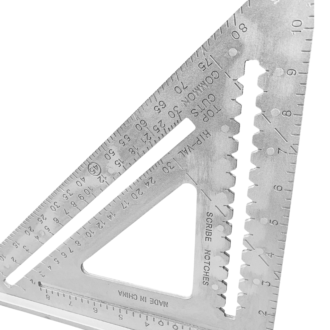 Large 12-Inch Aluminum Square with Molded Markings and Conversion Tables