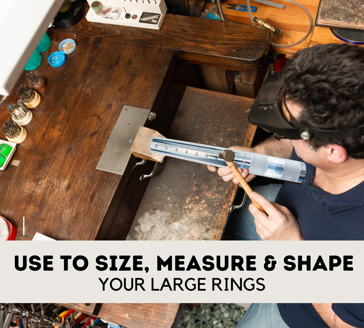 8.5" Large Ring Mandrel | Sizes 16-24 with Quarter Increments