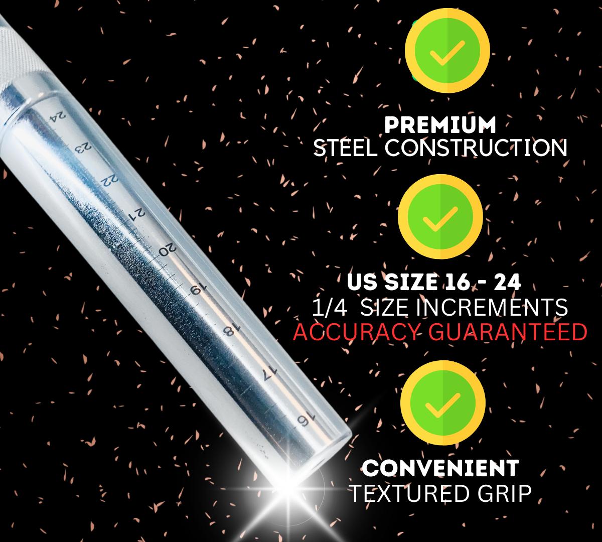 8.5" Large Ring Mandrel | Sizes 16-24 with Quarter Increments