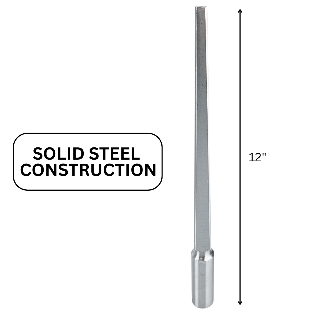 11-1/2 Inch Long Square/Round Shaped Steel Mandrel - TJ-45478