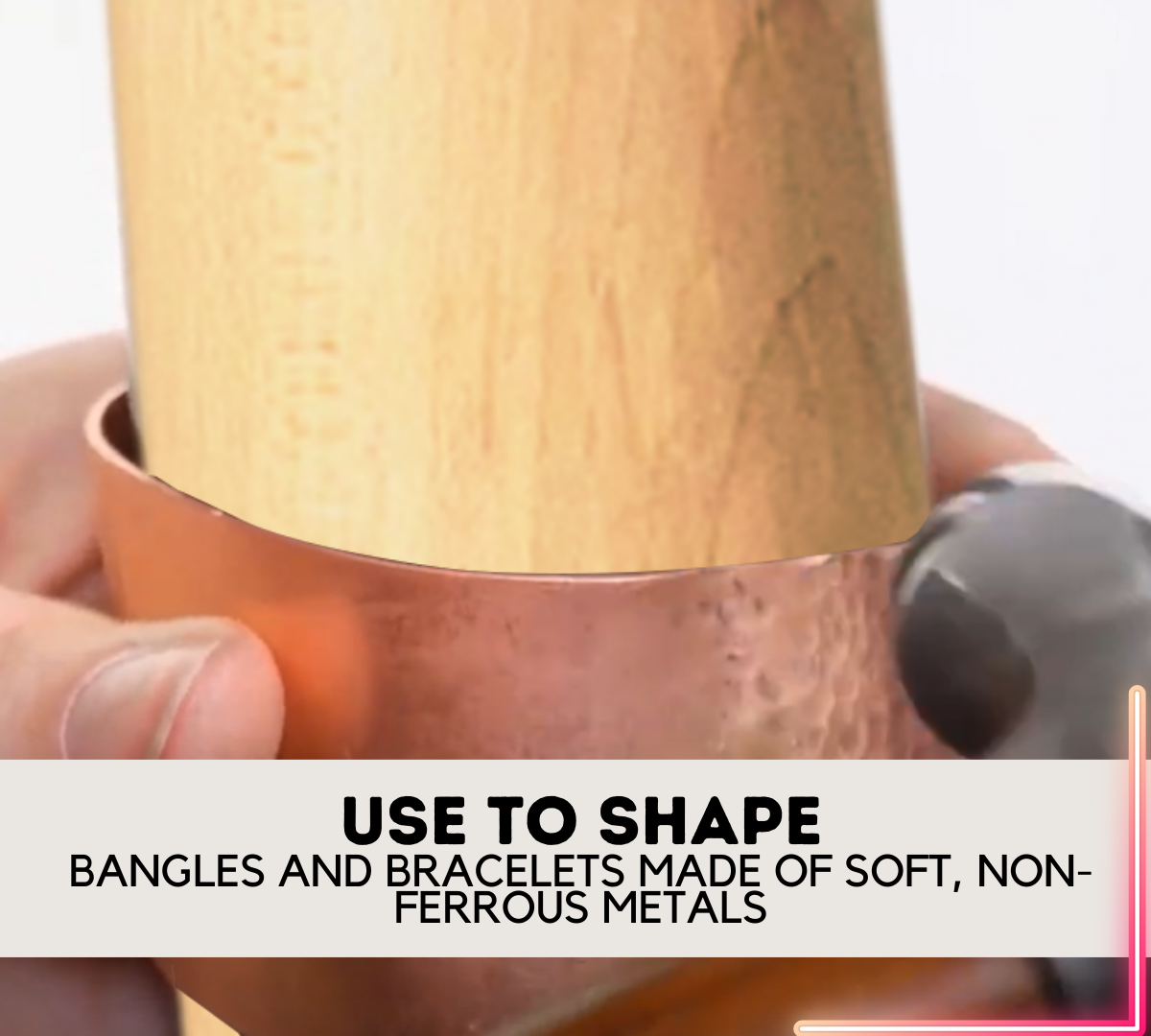 Bracelet Mandrel | 20" (50.8 cm) Solid Hardwood | 5" (12.7 cm) Easy Grip Handle | Tapered 2.75" (7 cm) to 1.5" (3.8 cm) Working Area - TJ-17117