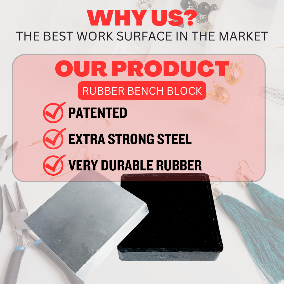 6" Steel & Rubber Square Bench Block - TJ9806-RUB