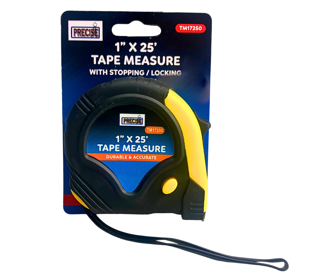 PRECISE Metal Tape Measure | 25 Feet (7.6 m) Long | 1" (2.5 m) Wide | Triple Lock System | Belt Clip & Wrist Strap | Dual Inch & Millimeter Reading