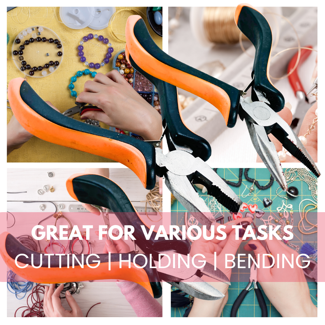 3 Piece 4.5" Mini Lineman Pliers Set – Long Nose, Linesman & Side Cutter with Comfort Grip Handles