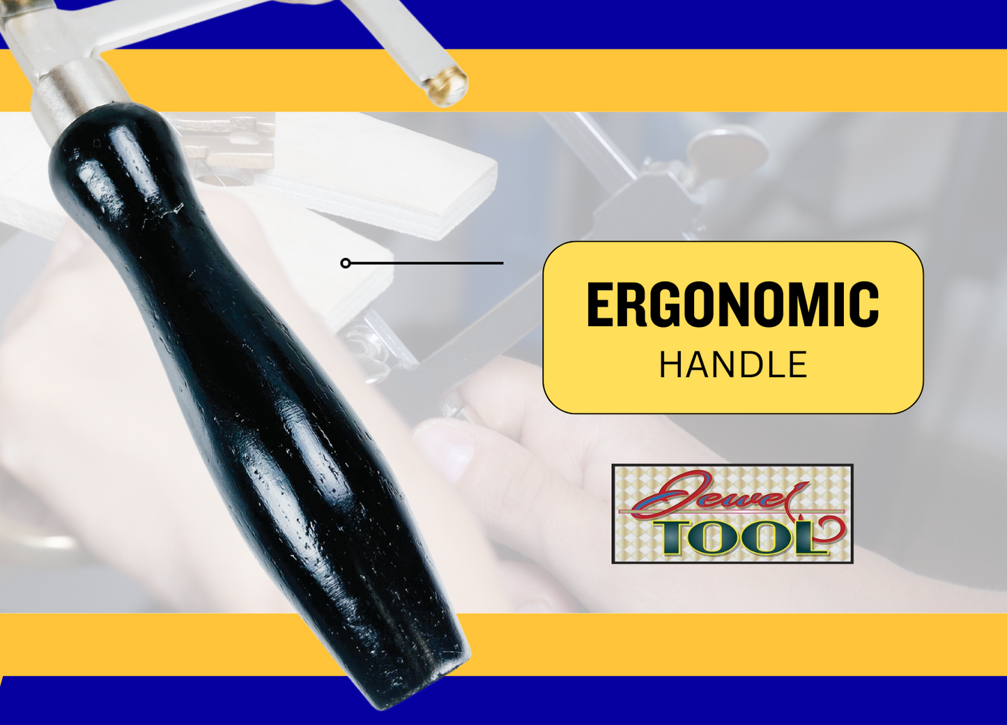 3.5 Inch Adjustable Jeweler's Saw Frame with Black Wooden Handle - SAW-93890