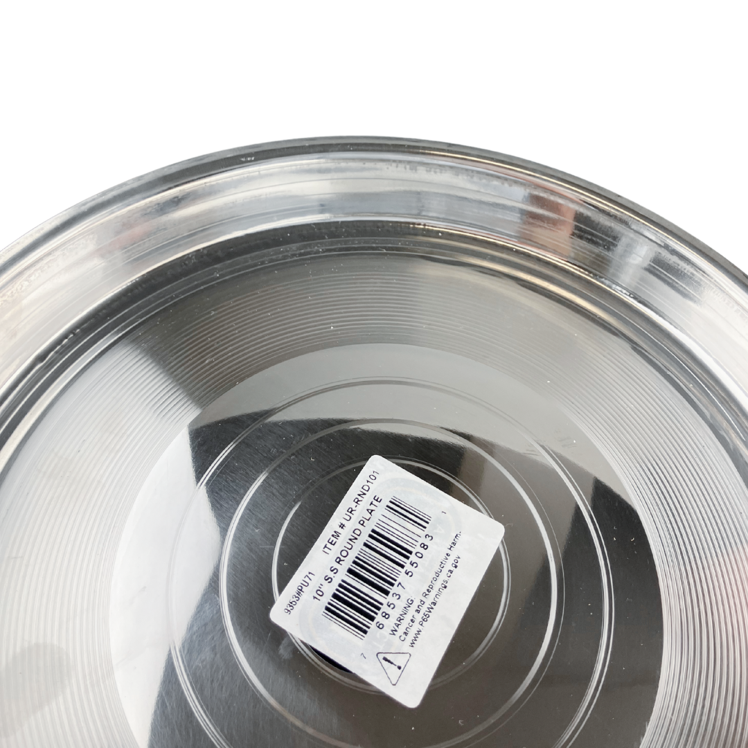 10" Stainless Steel Round Plate – Durable and Easy to Clean – Classic Dinner Thali for Home, Camping, or Everyday Use – Rust-Resistant Food Serving Plate