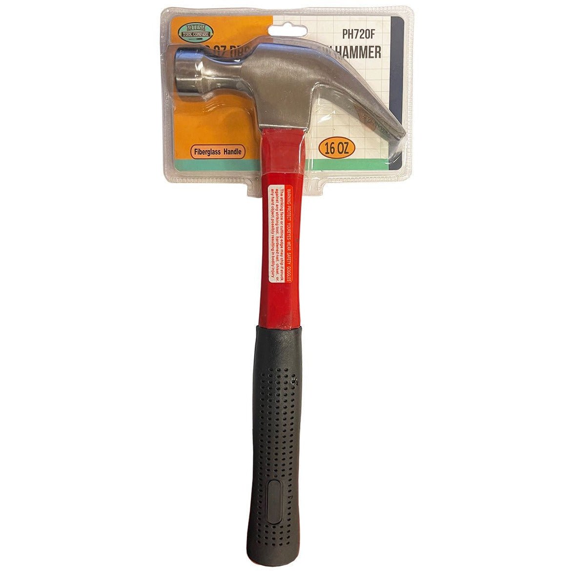 13" Heavy Duty Forged Metal Claw Hammer - Rubberised Grip -16oz - PH-01720 - ToolUSA