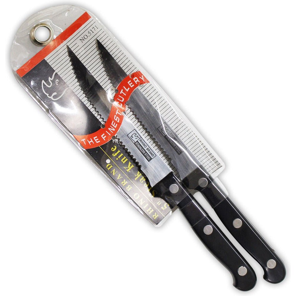 2 Piece Set Of Super Sharp Stainless Steel Steak Knives-8-1/2 Inches Long With 4-1/2 Inch Blades - U-05171 - ToolUSA