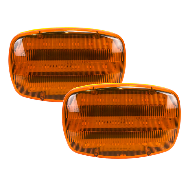 (2 Pack) 18 LED Lights Highway Safety Steady & Flashing Light with Magnetic Back  - FL250XXL-Y-S