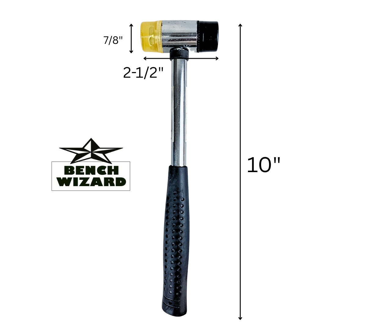 Jewelry Shaping & Forming Kit — Solid Ring Mandrel + Dual-Head Nylon/Rubber Utility Hammer