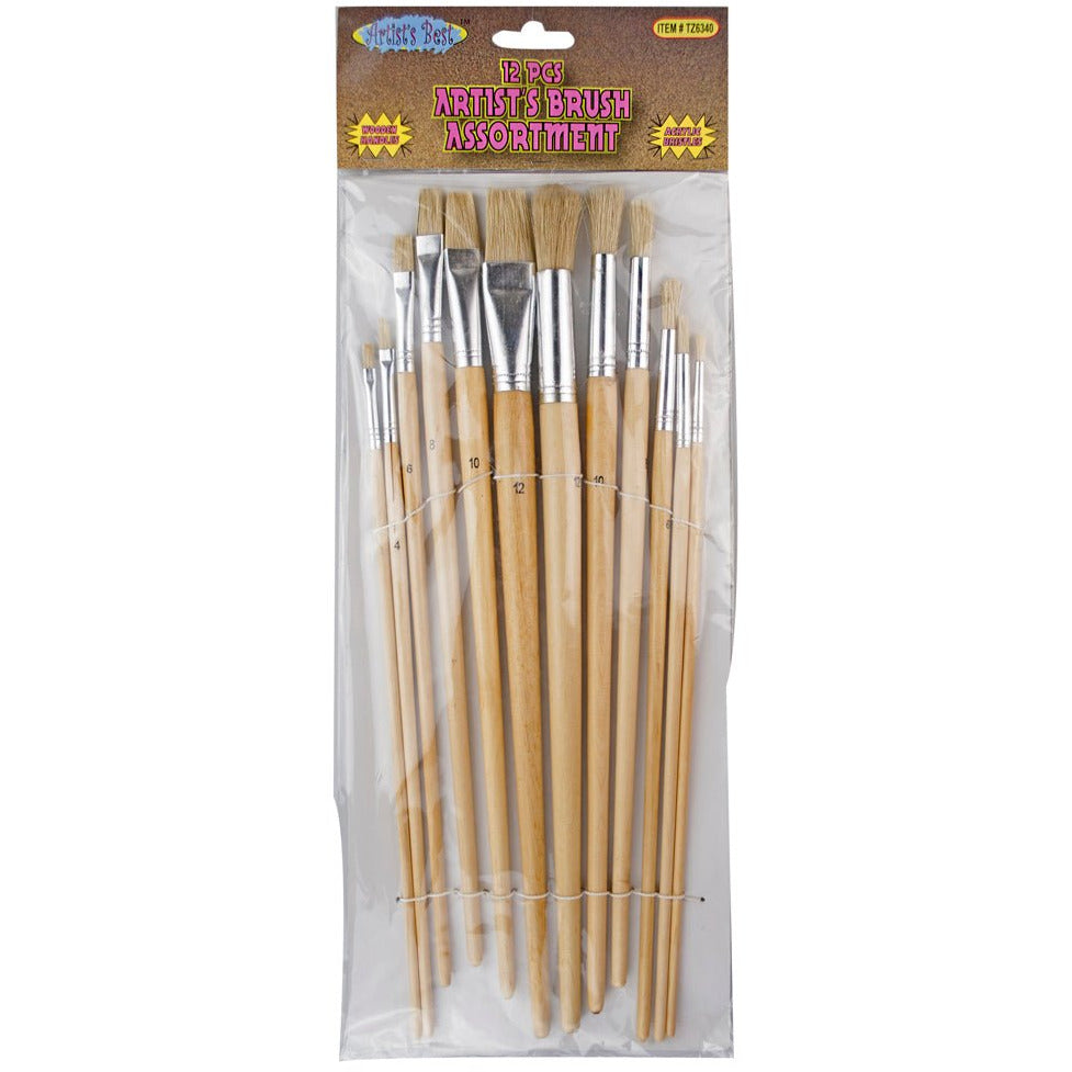 1-12 Artist Flat Brush 12-Piece Set - TZ63-06340 - ToolUSA