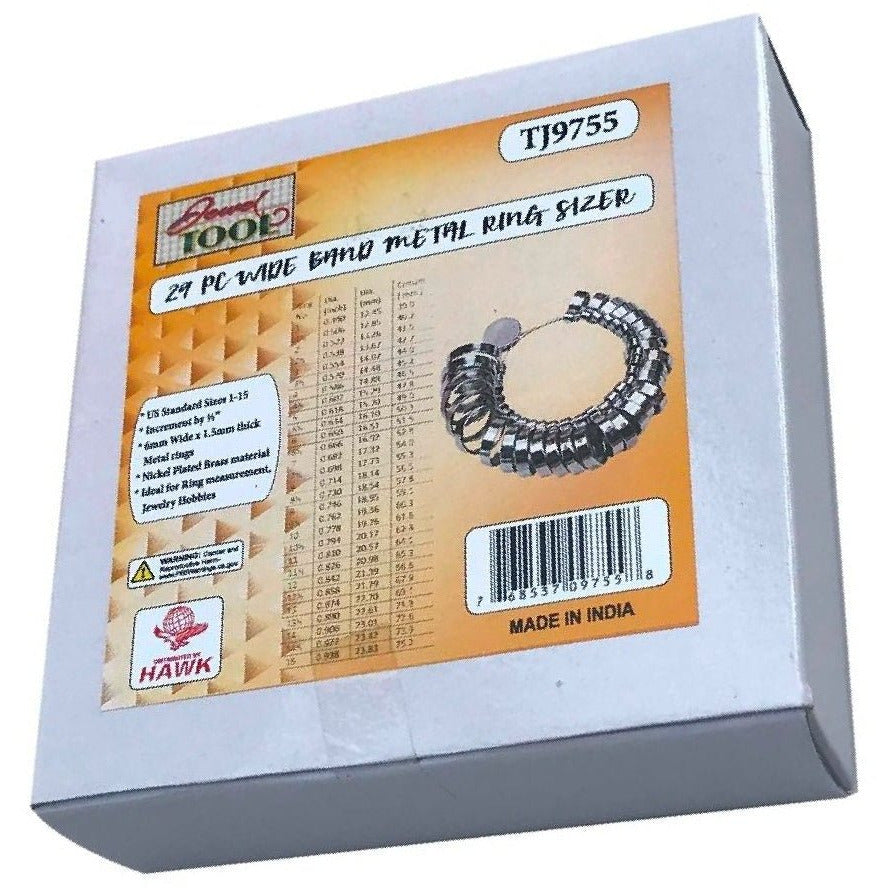 1-15 Ring Sizing 29 Piece Wide Band Set - TJ01-09755 - ToolUSA