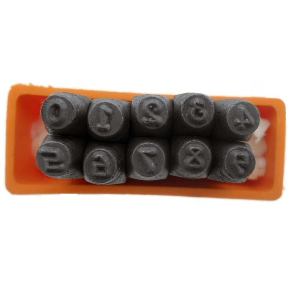 10 Pc. Hardened Steel Number Punch Set Merc Style, 1/8" Size - TJ-30897 - ToolUSA
