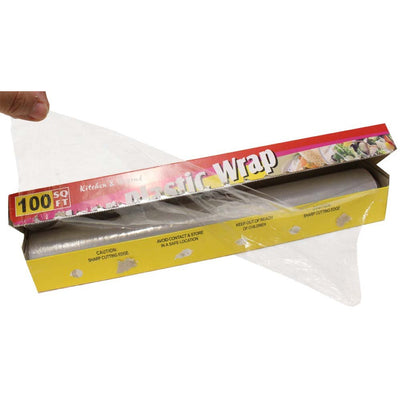100 Foot Roll Of Clear Plastic Wrap For Food Storage (Pack of: 2) - D3-PL-WRAP-Z02 - ToolUSA