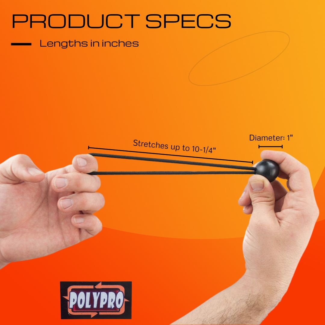 100 Pc. 6-Inch Black Bungee Ball Cords - TA8500-6-100 - ToolUSA