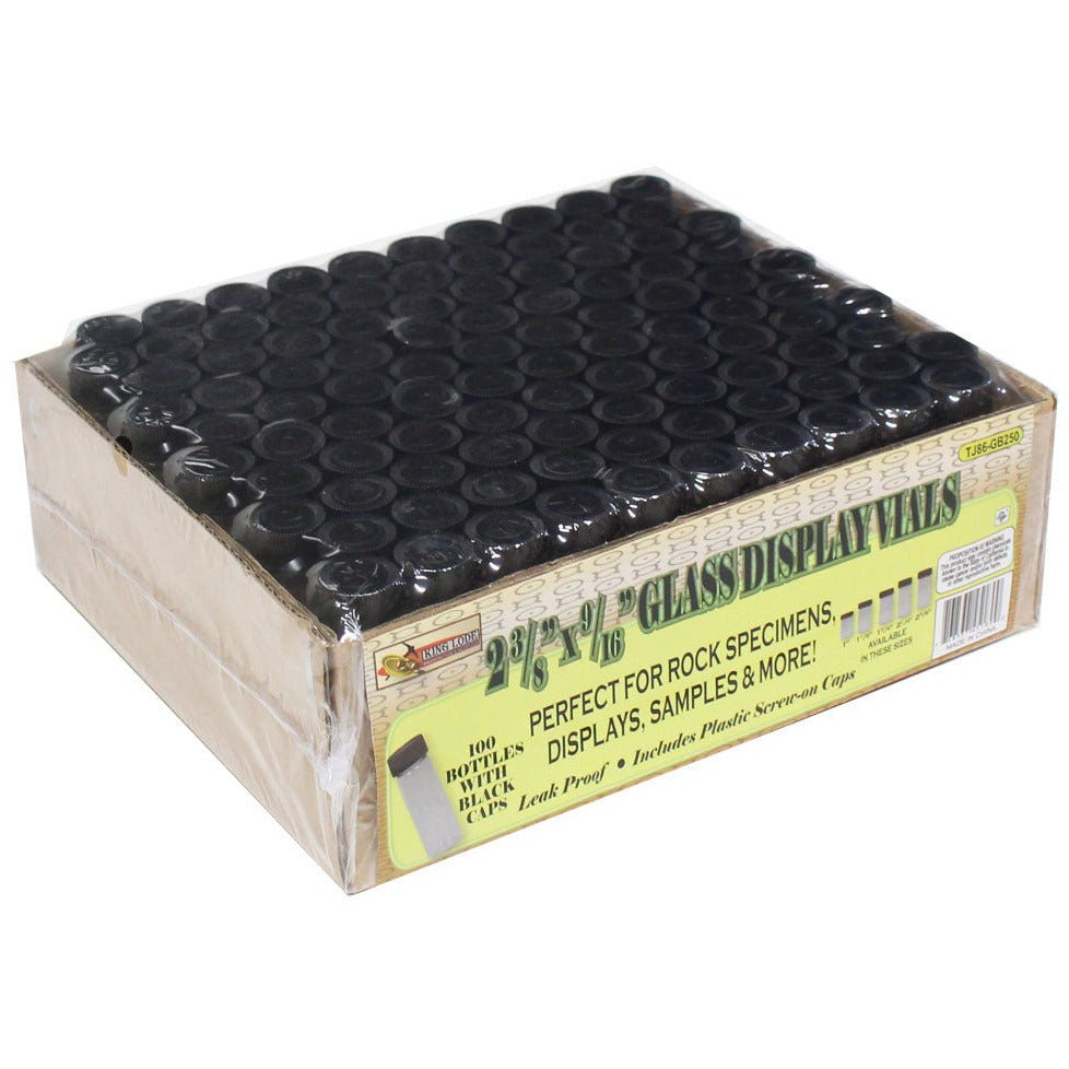 100 Pc. Glass Vials - 2-3/8 Inch x 0.55 Inch - TJ86-GB250 - ToolUSA
