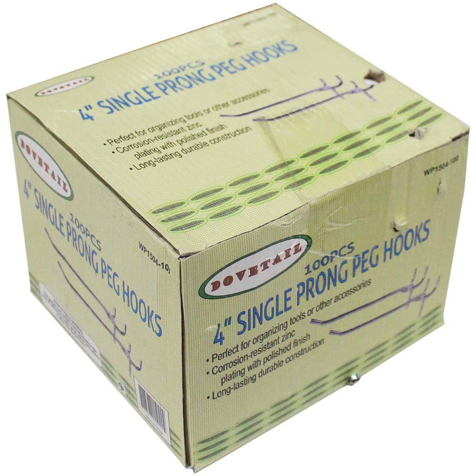 100 Piece 4" Peg Board Hooks - HW-15044 - ToolUSA