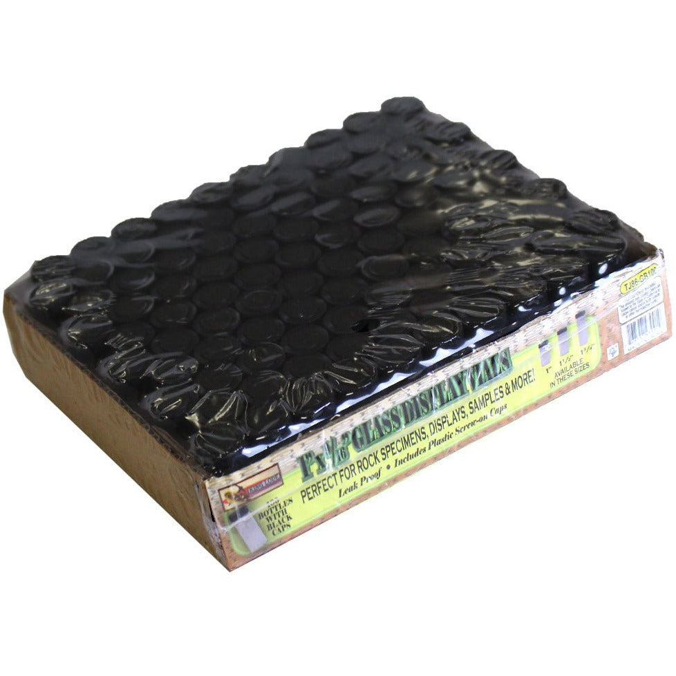 100 Piece Glass Vials with Leak Proof Caps - TJ86-GB100 - ToolUSA