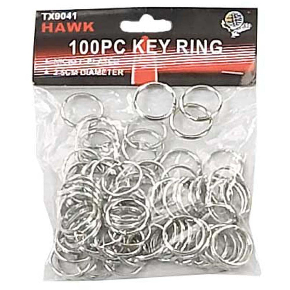 100 Piece Silver Key Rings - HW-99041 - ToolUSA