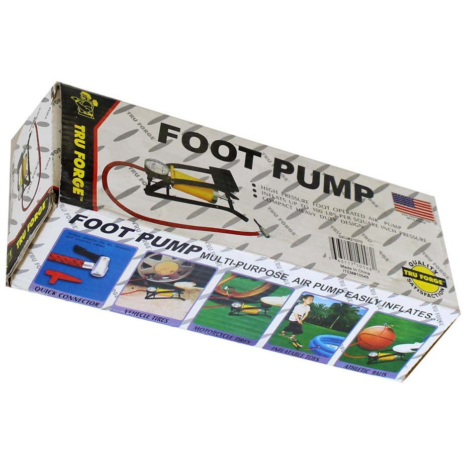 100 Pounds PSI Heavy Duty Foot Pump For Inflating Tires And Toys - TA1510-YH - ToolUSA