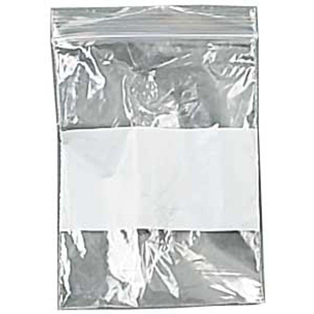 1000 Count Plastic Resealable Bags with White Strip for Labeling - 3x4 Inch - PLS-31304 - ToolUSA