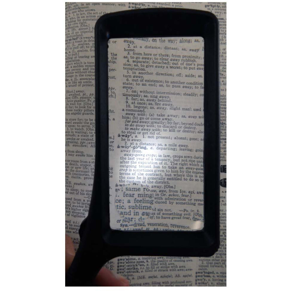 100mm X 50mm Rectangular Magnifier With 2X & 4X Power, Easy Grip Handle & LED Light - MG-07546 - ToolUSA