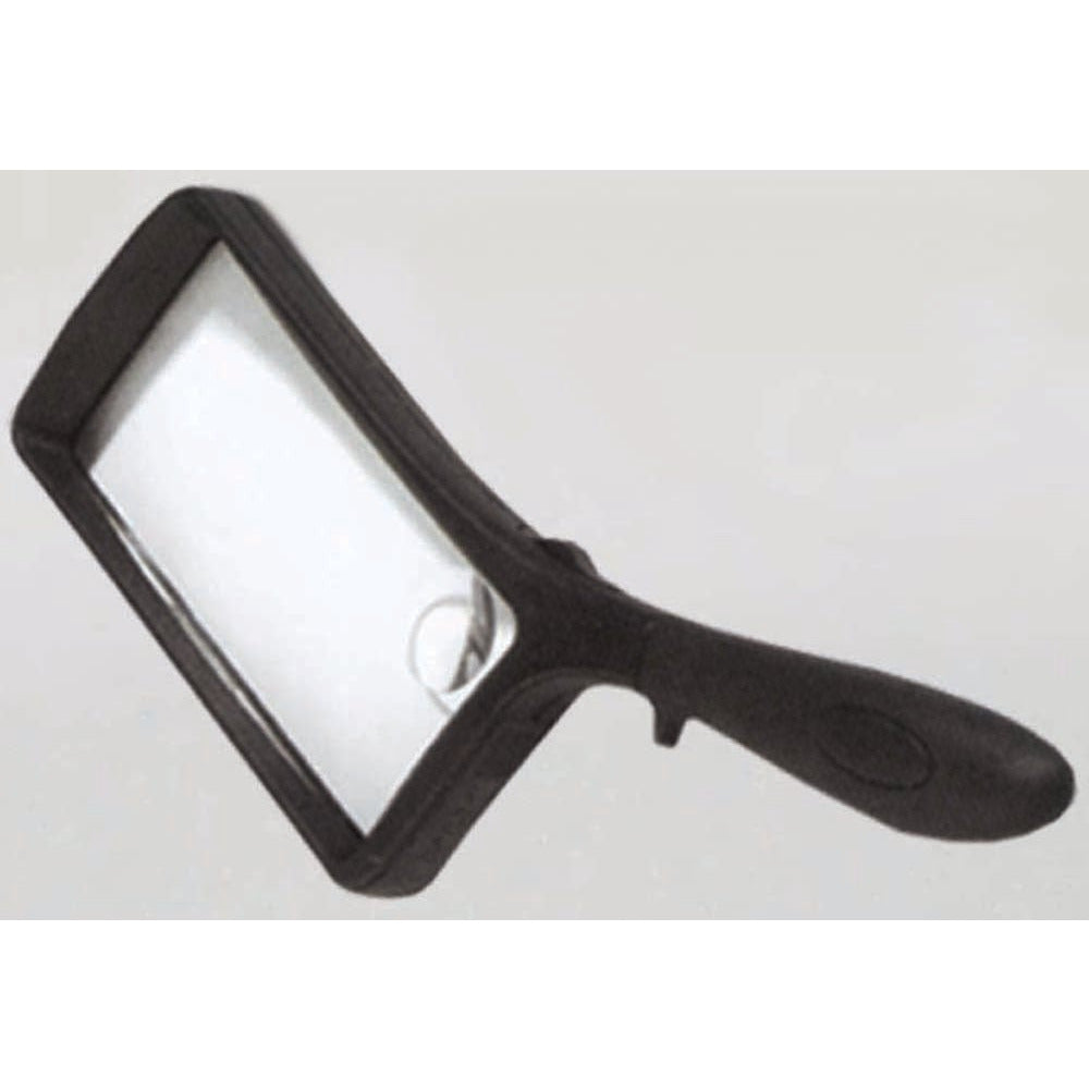 100mm X 50mm Rectangular Magnifier With 2X & 4X Power, Easy Grip Handle & LED Light - MG-07546 - ToolUSA