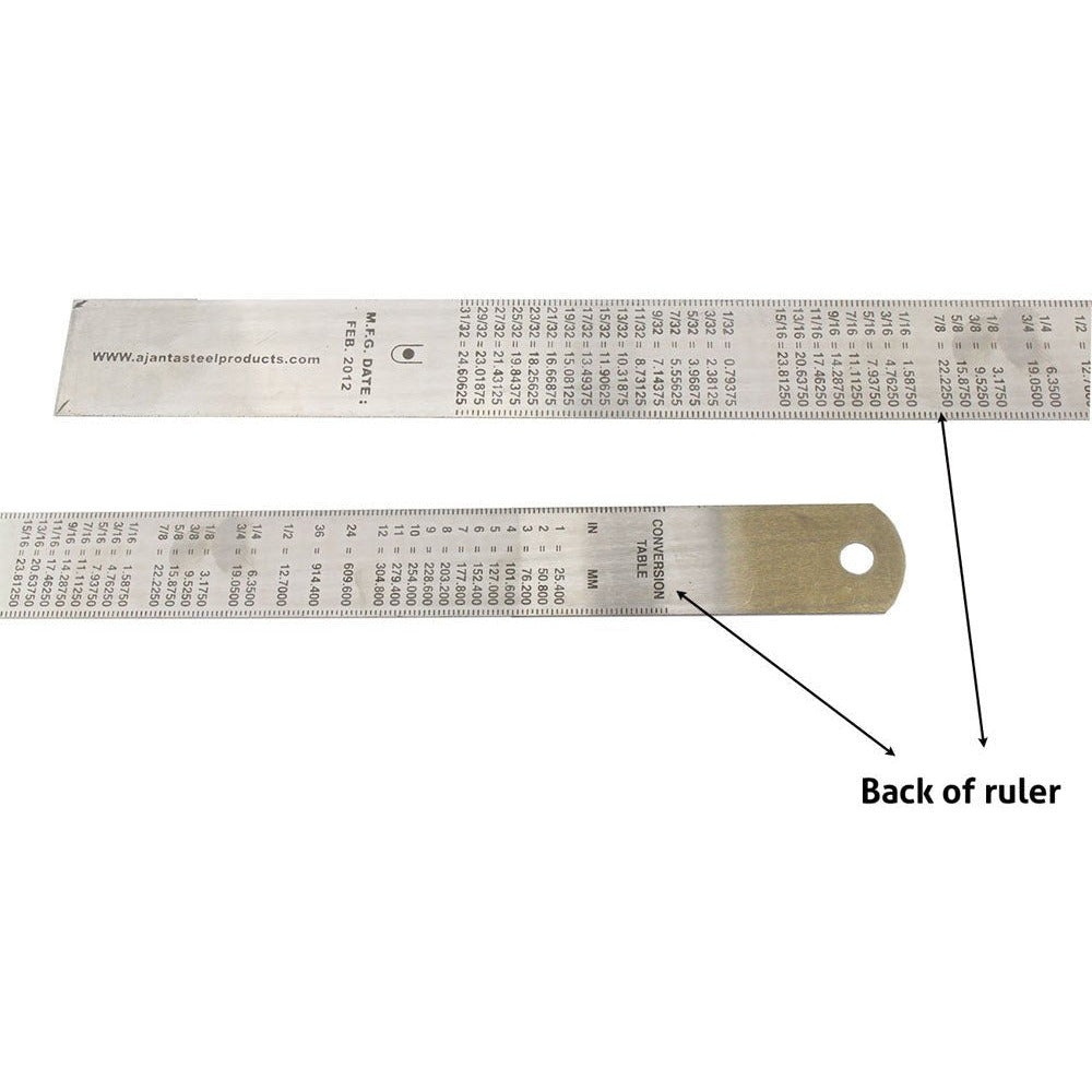 12" FLEXIBLE STAINLESS STEEL RULER - TM-10120 - ToolUSA