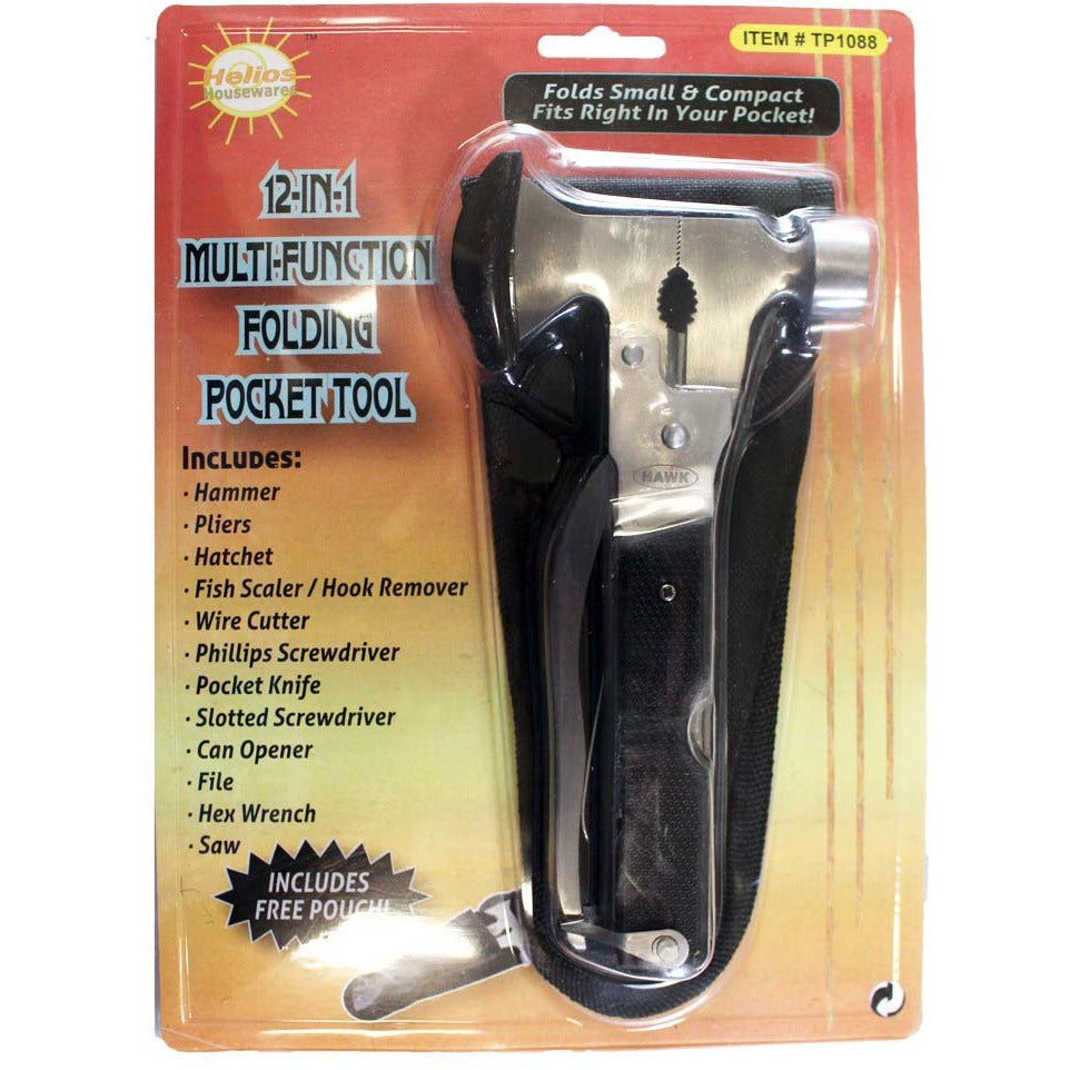 12-in-1 Multi Tool Hatchet Hammer with Belt Pouch - TP-01088 - ToolUSA