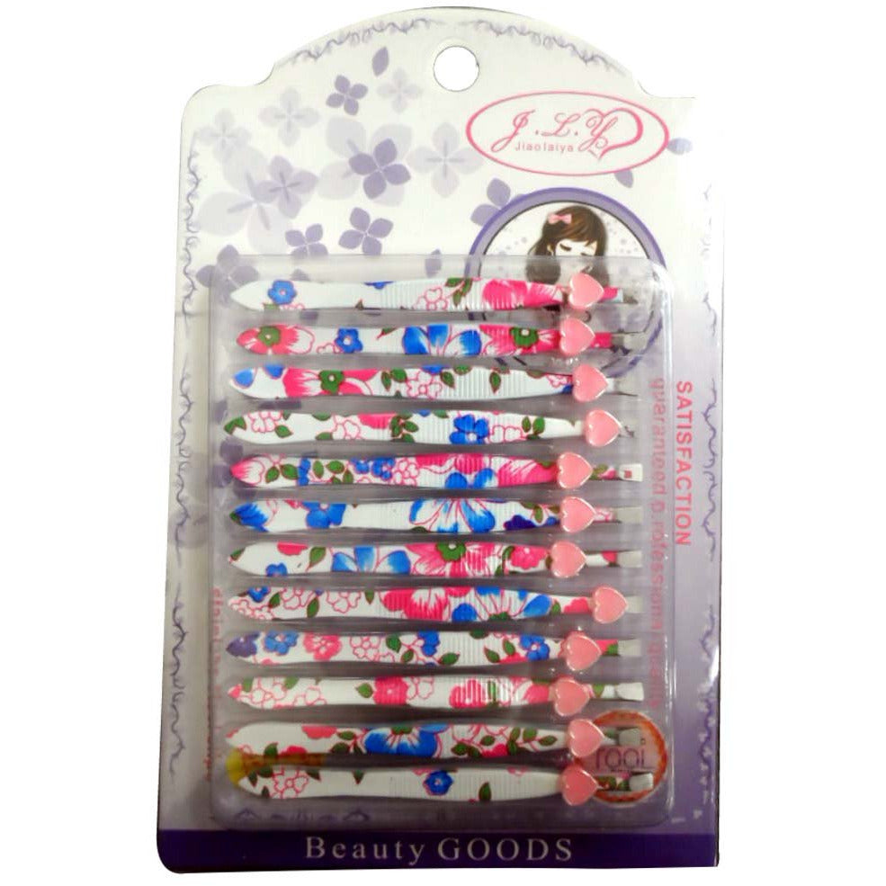 12 Pack of 3.5 Inch Straight Tip Salon Tweezers - B8-B8602-FLW-YW - ToolUSA