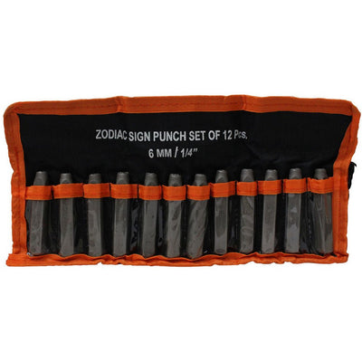 12 Pc. Zodiac Sign Punch Set | Carrying Case - TJ911-ZD-612 - ToolUSA